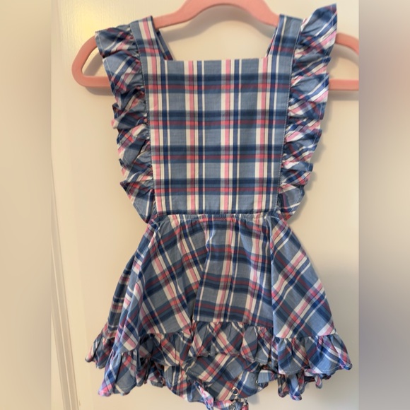 Plaid Ruffle Pinafore Dress - Picture 1 of 5